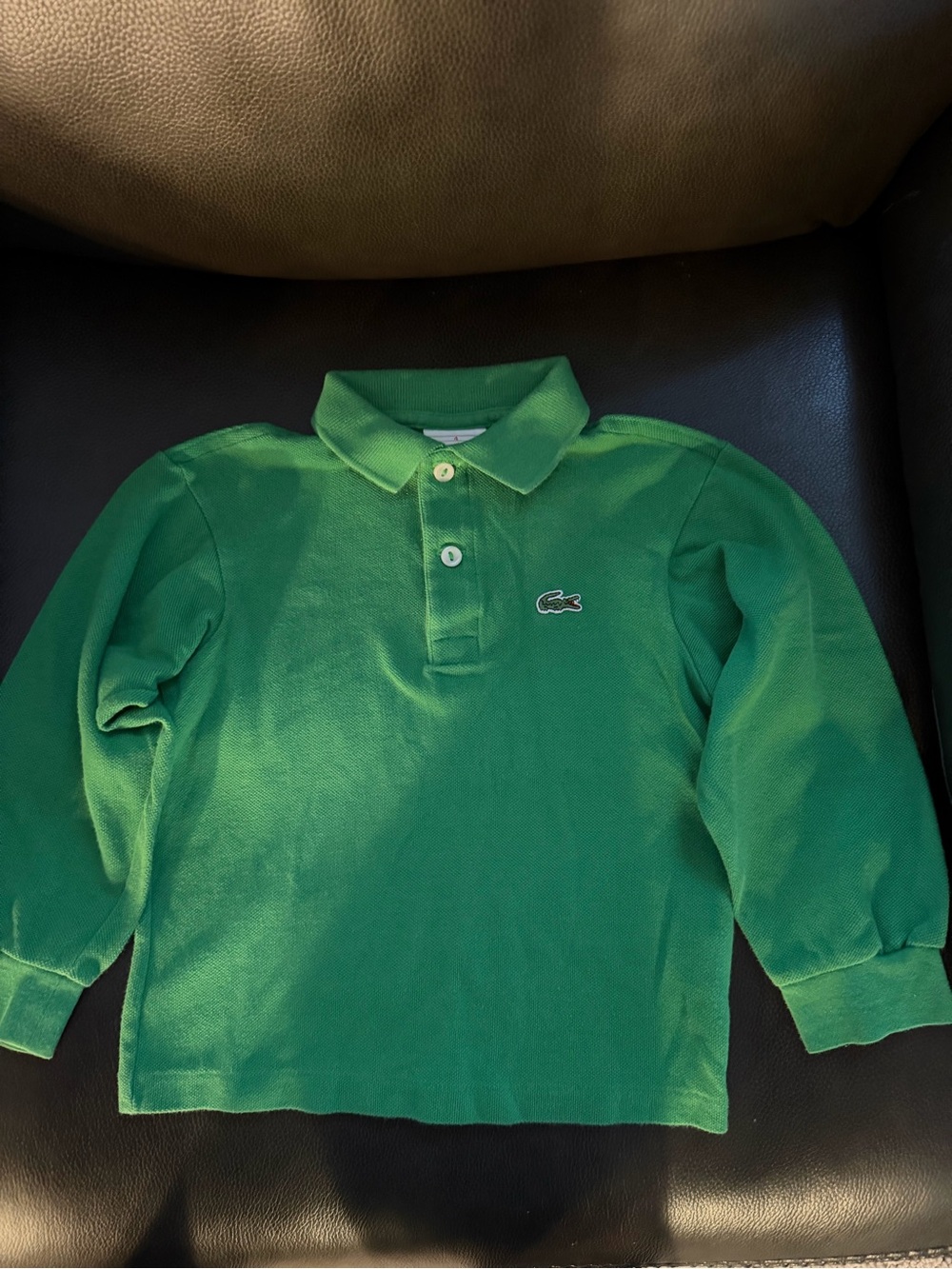 Lacoste Boys Green Long Sleeve Polo Top
